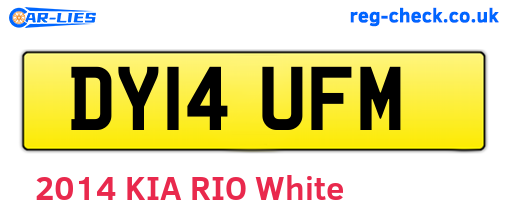 DY14UFM are the vehicle registration plates.
