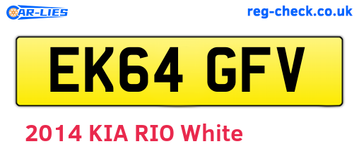 EK64GFV are the vehicle registration plates.