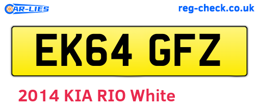 EK64GFZ are the vehicle registration plates.