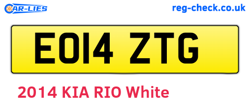 EO14ZTG are the vehicle registration plates.