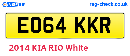 EO64KKR are the vehicle registration plates.