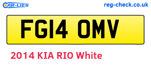 FG14OMV are the vehicle registration plates.
