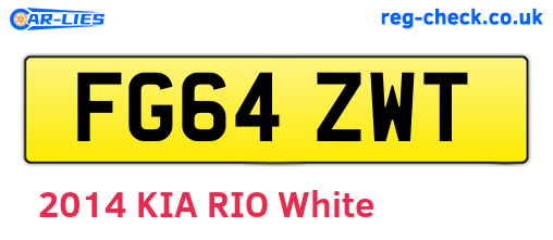 FG64ZWT are the vehicle registration plates.