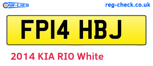 FP14HBJ are the vehicle registration plates.