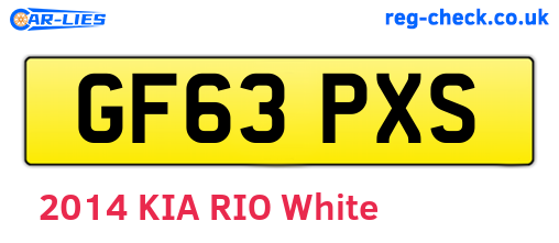 GF63PXS are the vehicle registration plates.