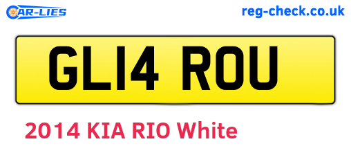 GL14ROU are the vehicle registration plates.