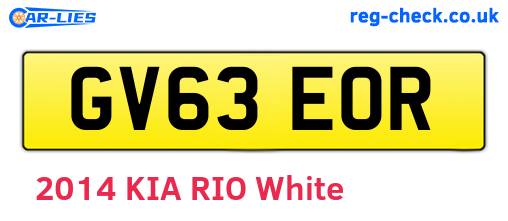 GV63EOR are the vehicle registration plates.