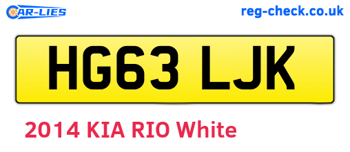 HG63LJK are the vehicle registration plates.