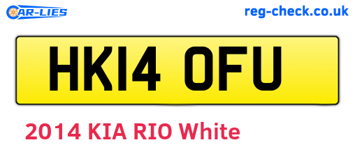 HK14OFU are the vehicle registration plates.