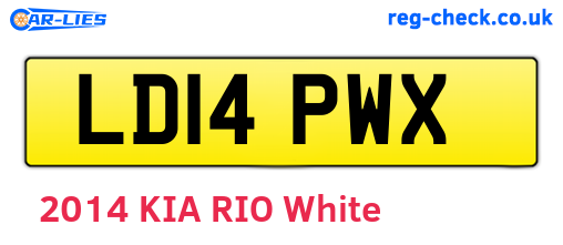 LD14PWX are the vehicle registration plates.