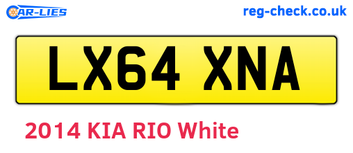 LX64XNA are the vehicle registration plates.