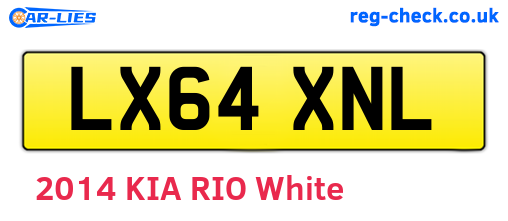 LX64XNL are the vehicle registration plates.