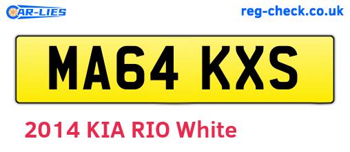 MA64KXS are the vehicle registration plates.