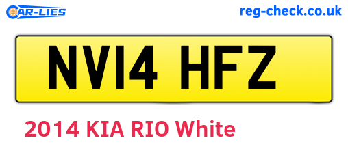 NV14HFZ are the vehicle registration plates.