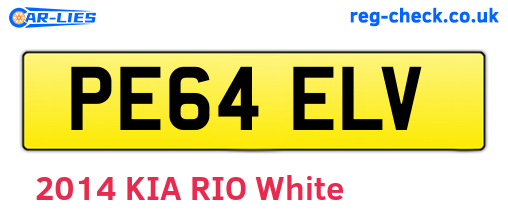 PE64ELV are the vehicle registration plates.