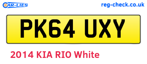 PK64UXY are the vehicle registration plates.