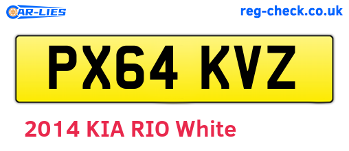 PX64KVZ are the vehicle registration plates.