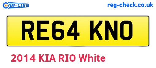 RE64KNO are the vehicle registration plates.