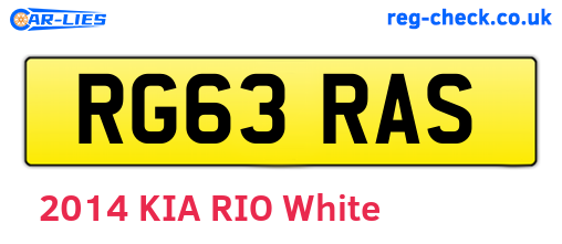 RG63RAS are the vehicle registration plates.