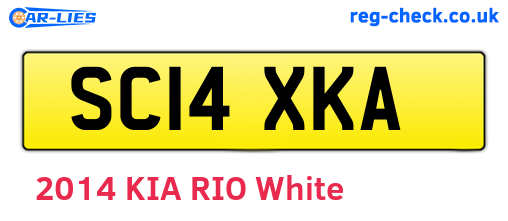 SC14XKA are the vehicle registration plates.