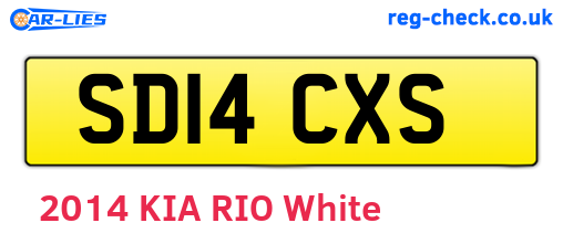 SD14CXS are the vehicle registration plates.
