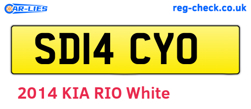 SD14CYO are the vehicle registration plates.