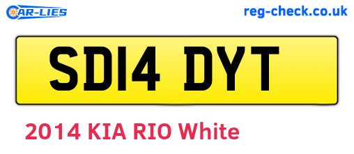 SD14DYT are the vehicle registration plates.