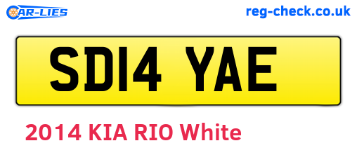 SD14YAE are the vehicle registration plates.