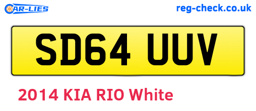 SD64UUV are the vehicle registration plates.
