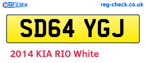 SD64YGJ are the vehicle registration plates.