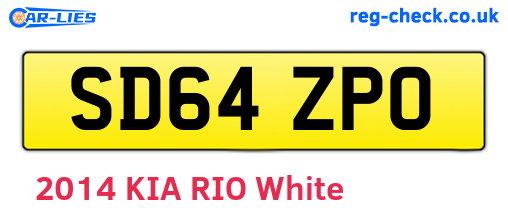 SD64ZPO are the vehicle registration plates.