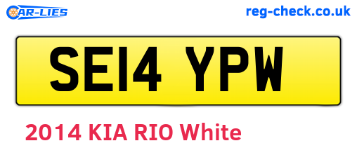 SE14YPW are the vehicle registration plates.