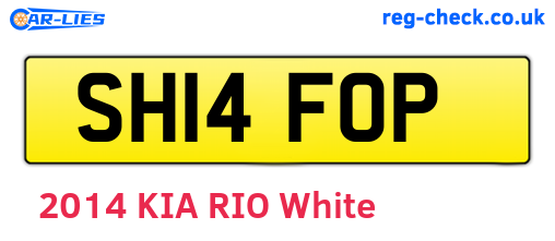 SH14FOP are the vehicle registration plates.