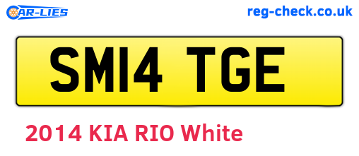 SM14TGE are the vehicle registration plates.