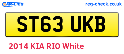 ST63UKB are the vehicle registration plates.