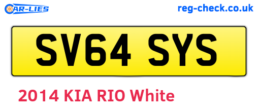 SV64SYS are the vehicle registration plates.