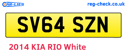 SV64SZN are the vehicle registration plates.