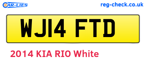 WJ14FTD are the vehicle registration plates.