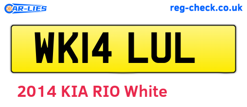 WK14LUL are the vehicle registration plates.