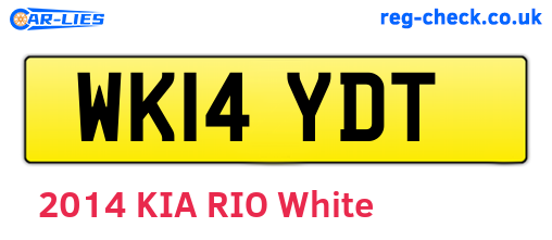 WK14YDT are the vehicle registration plates.