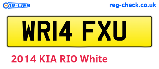 WR14FXU are the vehicle registration plates.