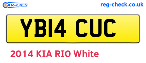 YB14CUC are the vehicle registration plates.