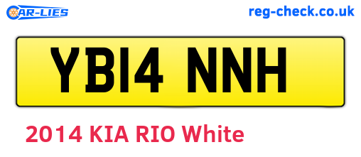 YB14NNH are the vehicle registration plates.