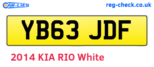 YB63JDF are the vehicle registration plates.