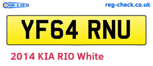 YF64RNU are the vehicle registration plates.