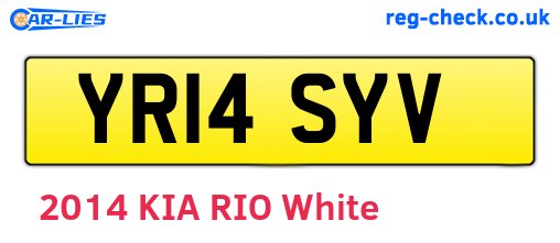YR14SYV are the vehicle registration plates.