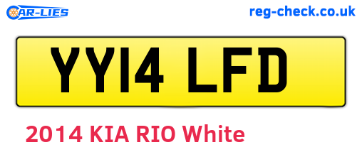 YY14LFD are the vehicle registration plates.