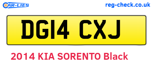 DG14CXJ are the vehicle registration plates.