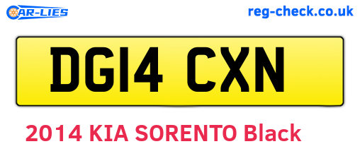 DG14CXN are the vehicle registration plates.
