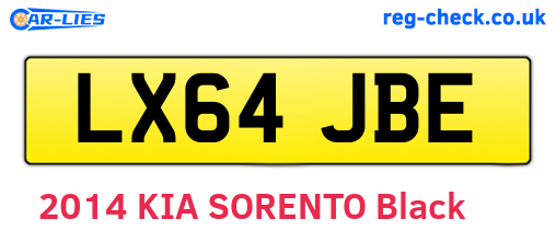 LX64JBE are the vehicle registration plates.